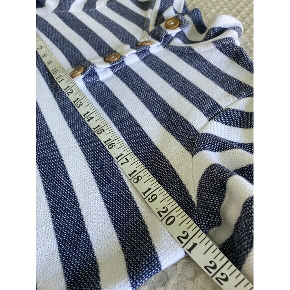 D & Co Active Womens Blue White‎ Stripe Coastal Pull Over Sz S - Picture 4 of 10
